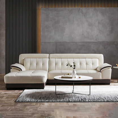 Canapé sectionnel du bras supérieur avec un salon en cuir authentique tufté canapé sectionnel