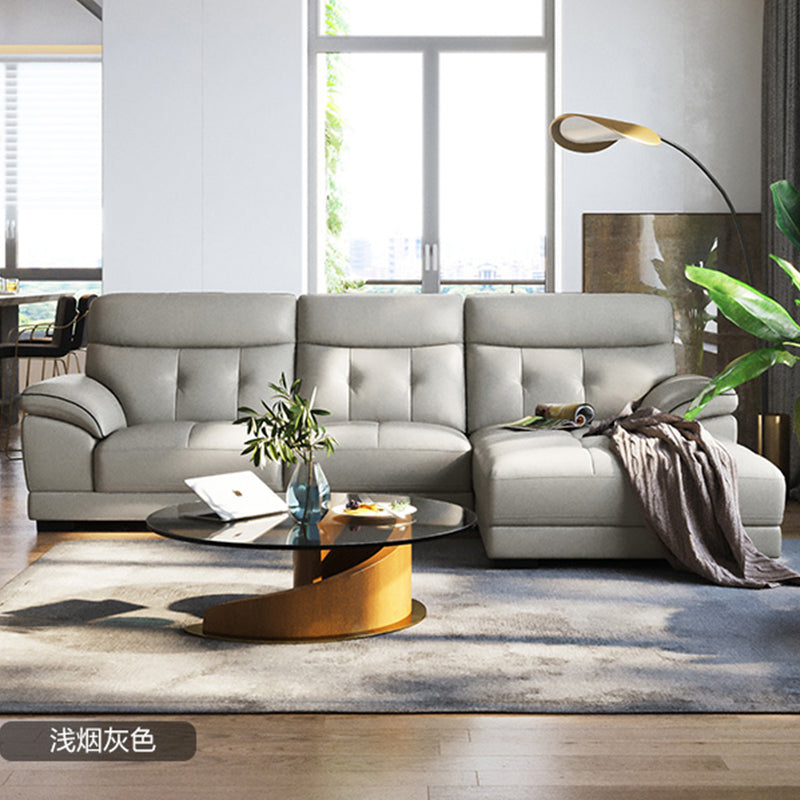 Canapé sectionnel du bras supérieur avec un salon en cuir authentique tufté canapé sectionnel