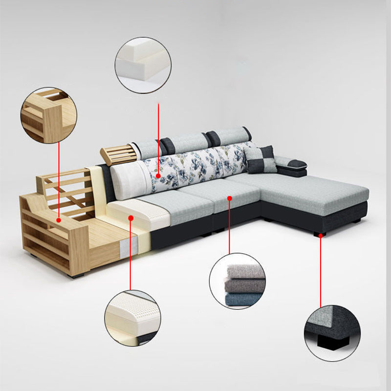 110 "Kussen Top Arm Sectionals eigentijdse gestoffeerde sectionele bankset