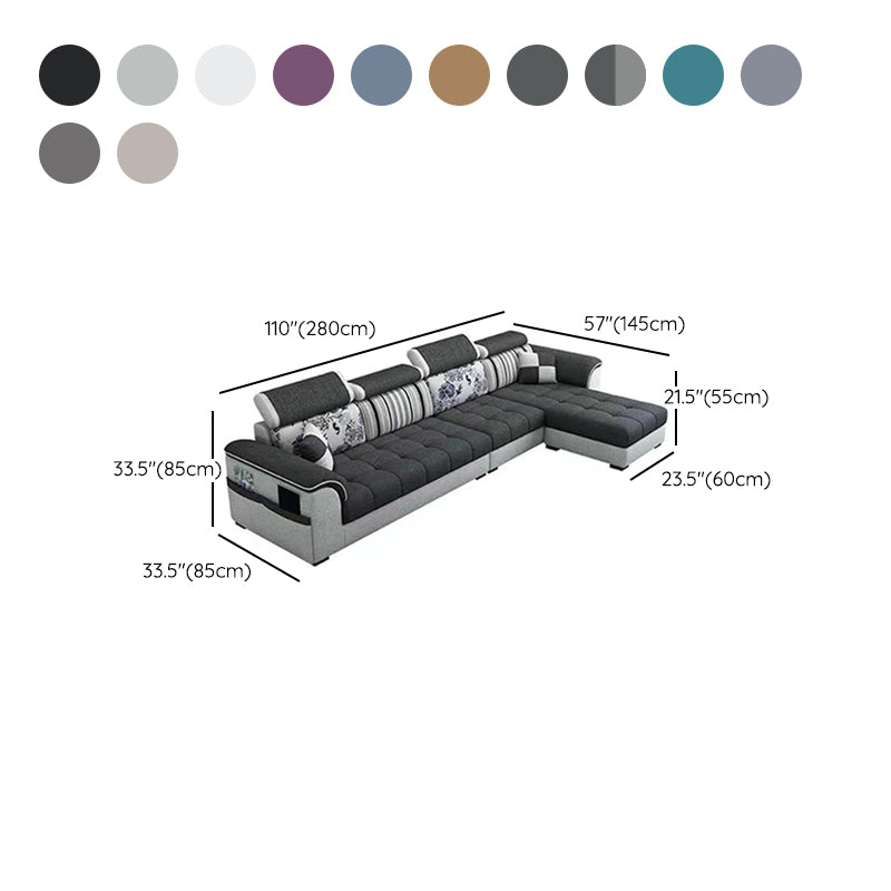 110 "Kussen Top Arm Sectionals eigentijdse gestoffeerde sectionele bankset