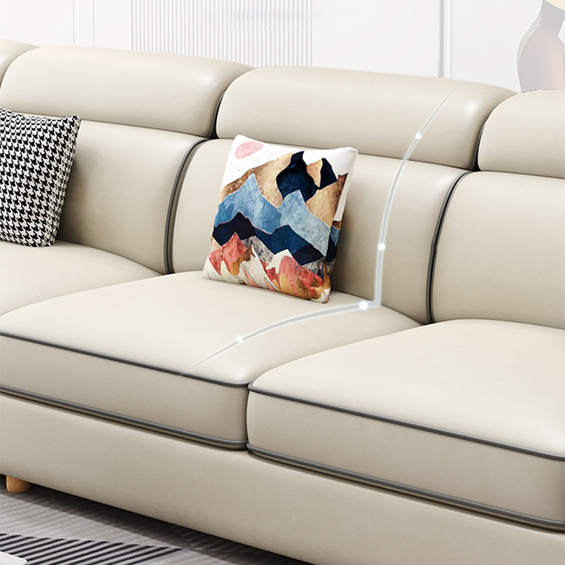 130.7 "Kussen Top Arm Sectionals, Scandinavian Natural Leg Sectional Set