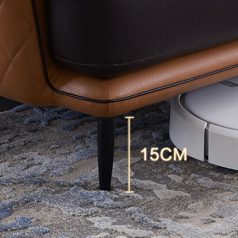 Veurs de cuir authentiques du milieu du siècle sectionnelle en baisse et chaise en marron en marron