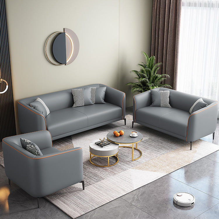 Tuxedo Arm Sofa 25.98" High Faux Leather Sofa Stain Resistant