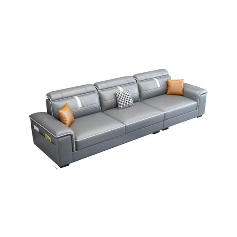 ピロートップアームソファ35.43 "高フェイクレザーソファステイン耐性