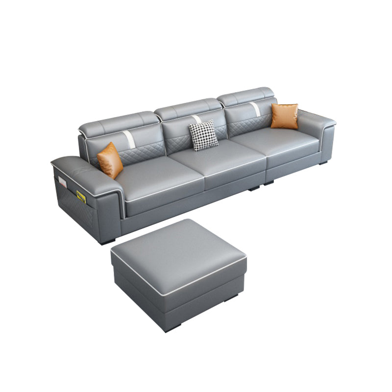 ピロートップアームソファ35.43 "高フェイクレザーソファステイン耐性