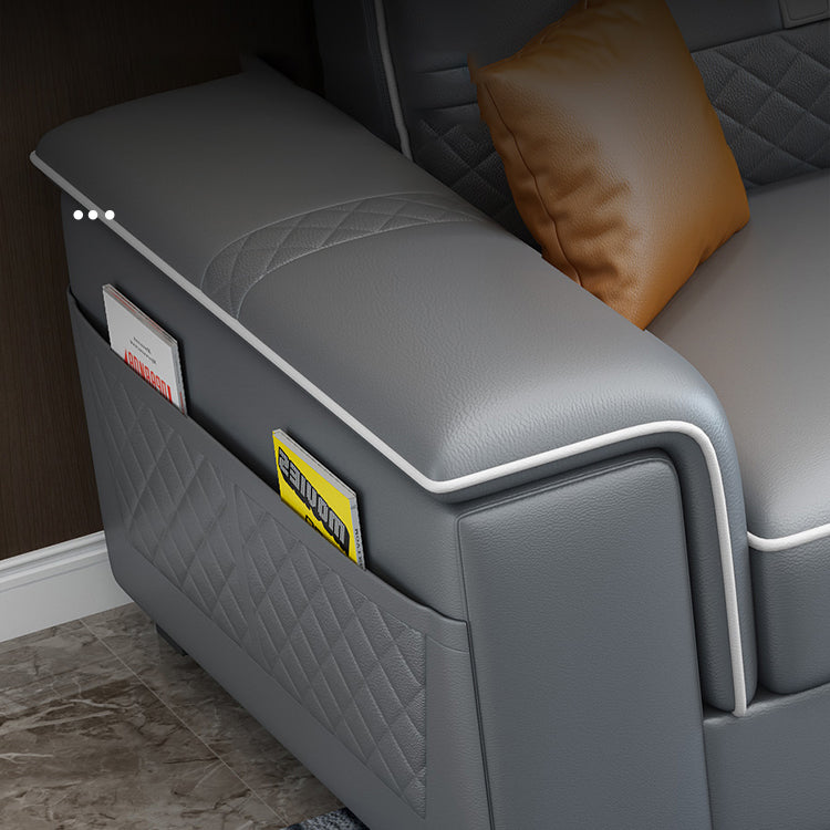 ピロートップアームソファ35.43 "高フェイクレザーソファステイン耐性