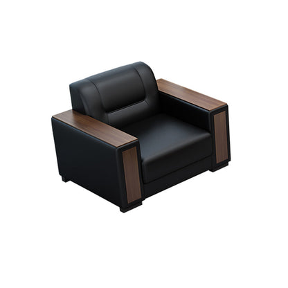 Square Arm Sofa 34.64" High Faux Leather/Genuine Leather Sofa