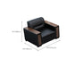 Square Arm Sofa 34.64" High Faux Leather/Genuine Leather Sofa