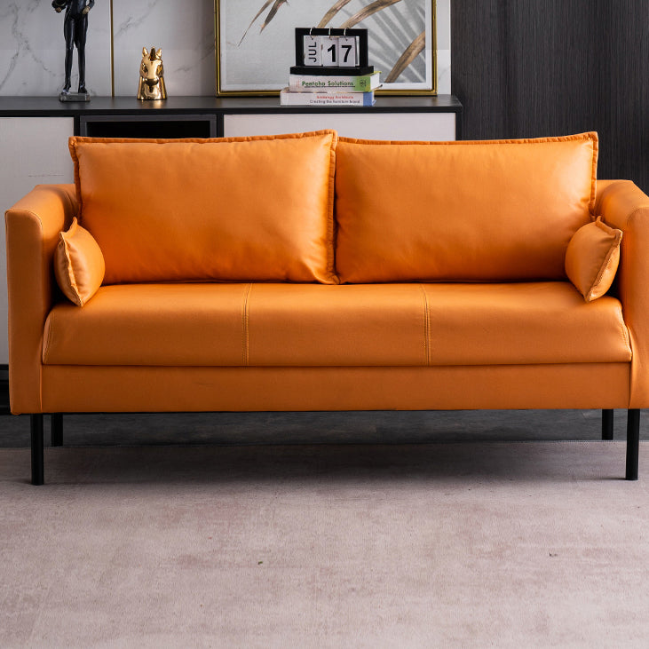 Canapé canapé glamour de 30,7 "High Glam Faux Tuxedo Tuxedo Bras avec 2 oreillers