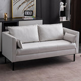 Canapé canapé glamour de 30,7 "High Glam Faux Tuxedo Tuxedo Bras avec 2 oreillers