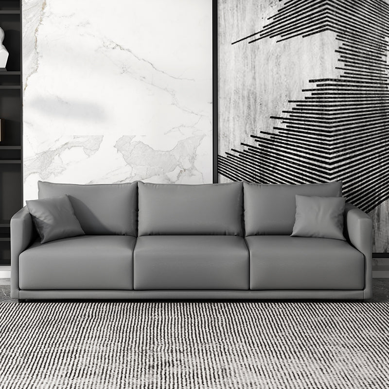 27.16 "Sofa gris haut gris Faux Tuxedo Tuxedo Bras canapé avec oreillers