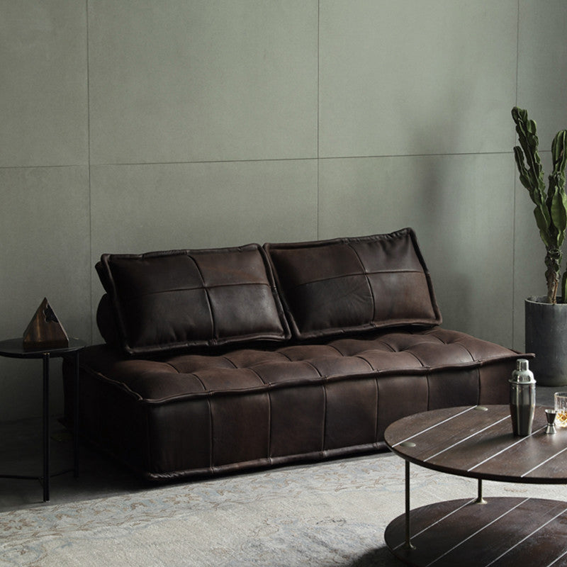 29.92 "ハイクッションソファミッドセンチュリーモダンアームレスソファ枕付き