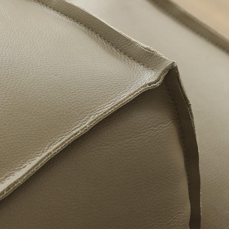 27.55" High Cushions Sofa Faux Genuine Leather Square Arm Sofa