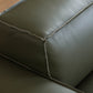 27.55" High Cushions Sofa Faux Genuine Leather Square Arm Sofa