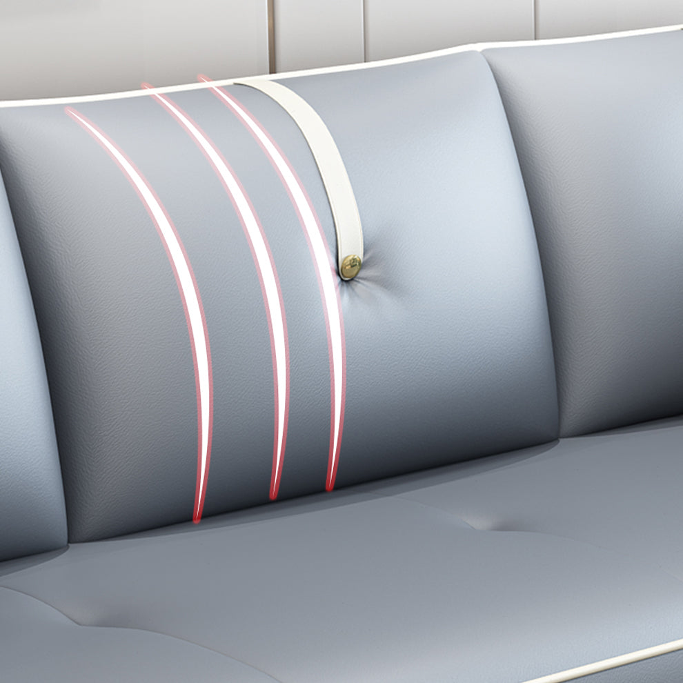 Canapé en cuir fausse 35,43 "High Modern Square ARM SOFA avec 4 oreillers