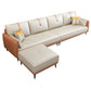 Canapé en cuir fausse 35,43 "High Modern Square ARM SOFA avec 4 oreillers