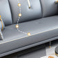 Canapé en cuir fausse 35,43 "High Modern Square ARM SOFA avec 4 oreillers