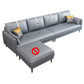 Canapé en cuir fausse 35,43 "High Modern Square ARM SOFA avec 4 oreillers
