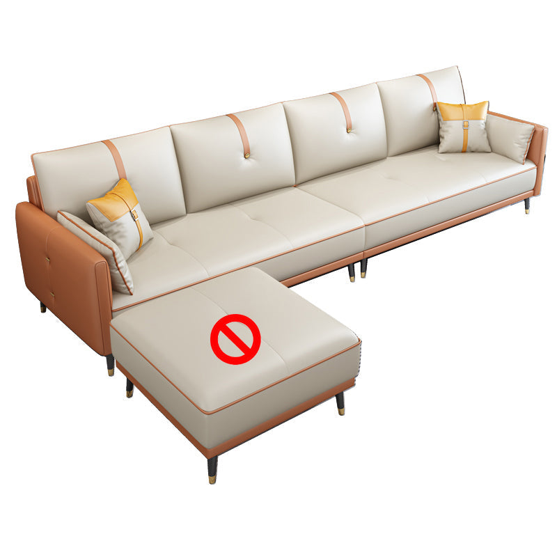 Canapé en cuir fausse 35,43 "High Modern Square ARM SOFA avec 4 oreillers
