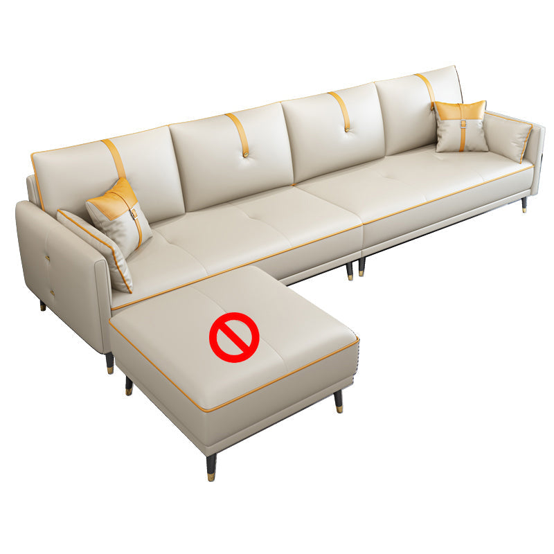Canapé en cuir fausse 35,43 "High Modern Square ARM SOFA avec 4 oreillers