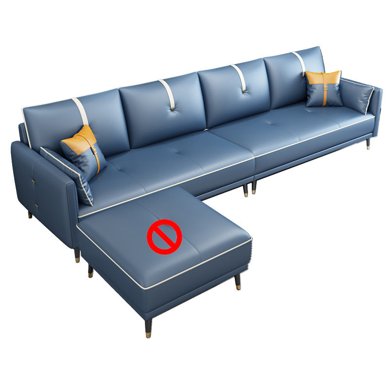 Canapé en cuir fausse 35,43 "High Modern Square ARM SOFA avec 4 oreillers