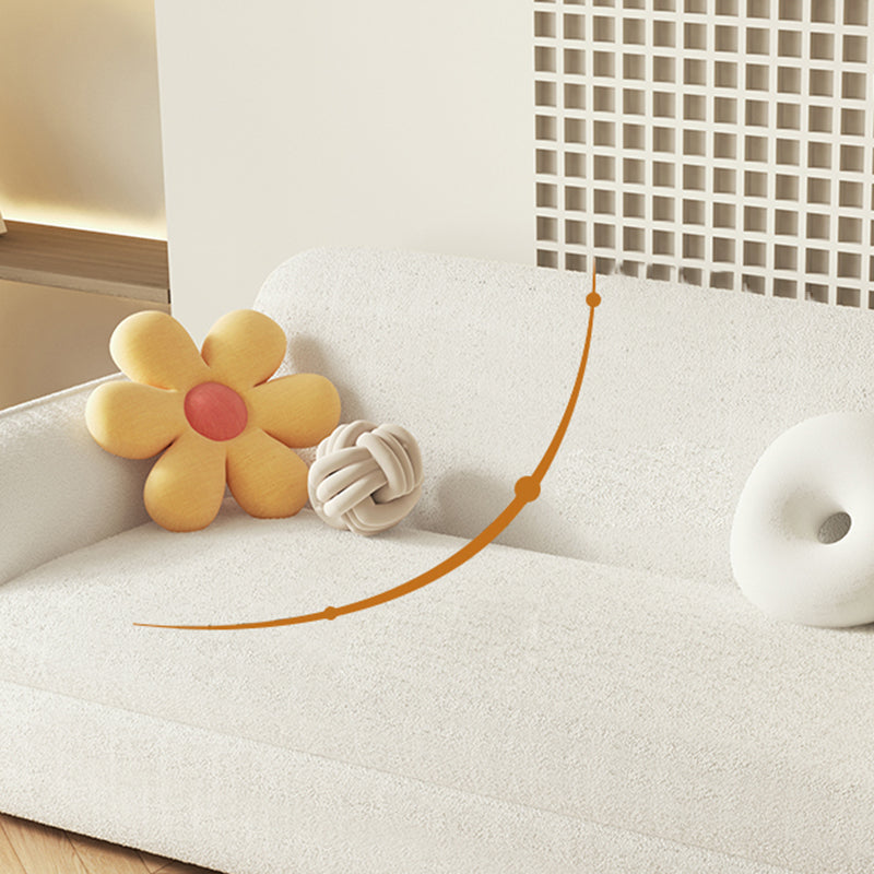 Divano per dormiente futon in lana bianca glam con deposito in legno massiccio