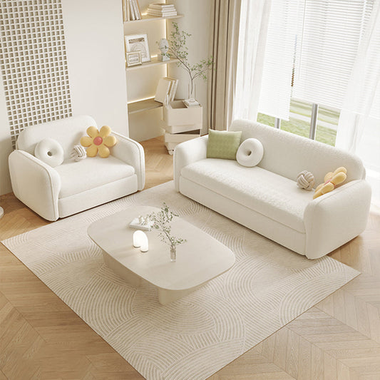 Divano per dormiente futon in lana bianca glam con deposito in legno massiccio