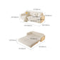 Divano per dormiente futon in lana bianca glam con deposito in legno massiccio