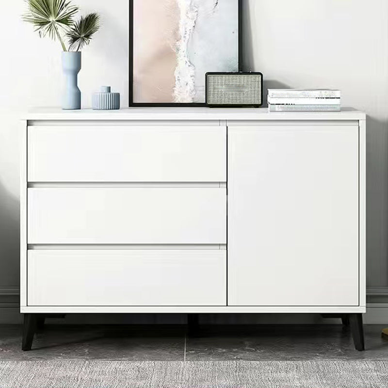 Stain Resistant Storage Cabinet Wood Side Cabinet with Drawer 39.4"L x 15.7"W x 29.5"H White Black Clearhalo 'Cabinets & Chests' 'cabinets_chests' 'furn' 'furn_cabinets_chests' 'Furniture' 'Living Room Furniture' 7445733