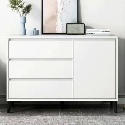 Stain Resistant Storage Cabinet Wood Side Cabinet with Drawer 39.4"L x 15.7"W x 29.5"H White Black Clearhalo 'Cabinets & Chests' 'cabinets_chests' 'furn' 'furn_cabinets_chests' 'Furniture' 'Living Room Furniture' 7445733