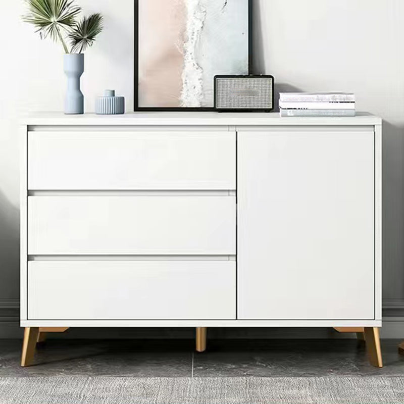Stain Resistant Storage Cabinet Wood Side Cabinet with Drawer 39.4"L x 15.7"W x 29.5"H White Gold Clearhalo 'Cabinets & Chests' 'cabinets_chests' 'furn' 'furn_cabinets_chests' 'Furniture' 'Living Room Furniture' 7445735