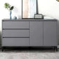 Stain Resistant Storage Cabinet Wood Side Cabinet with Drawer 47"L x 16"W x 30"H Grey Black Clearhalo 'Cabinets & Chests' 'cabinets_chests' 'furn' 'furn_cabinets_chests' 'Furniture' 'Living Room Furniture' 7445742