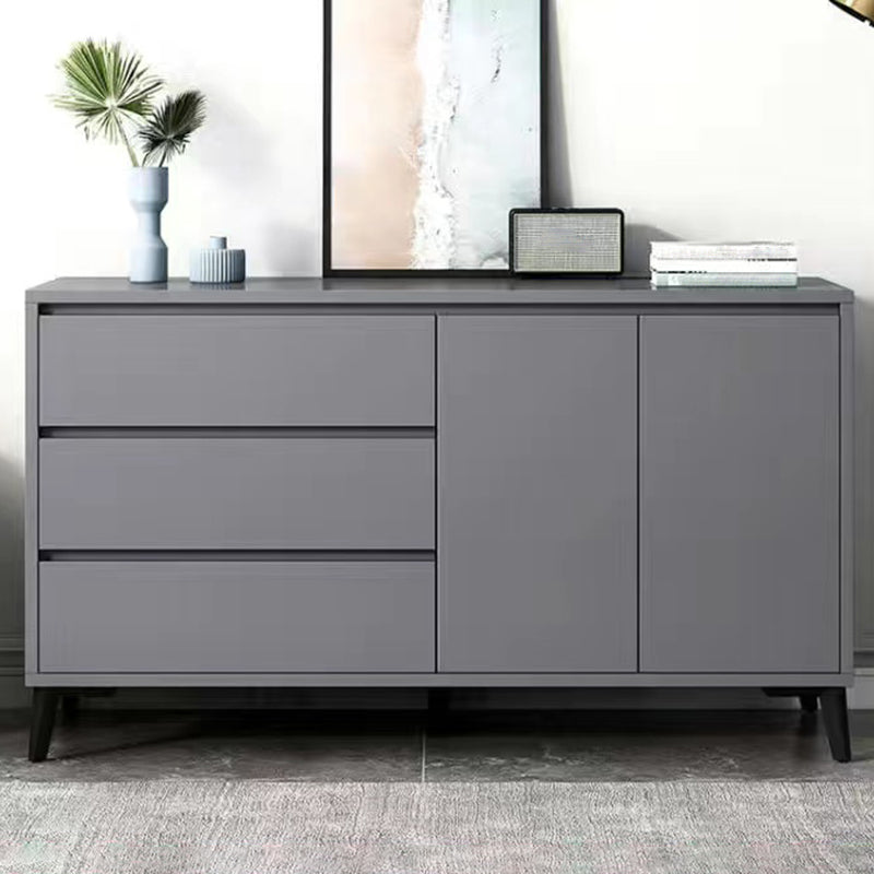 Stain Resistant Storage Cabinet Wood Side Cabinet with Drawer 47"L x 16"W x 30"H Grey Black Clearhalo 'Cabinets & Chests' 'cabinets_chests' 'furn' 'furn_cabinets_chests' 'Furniture' 'Living Room Furniture' 7445742