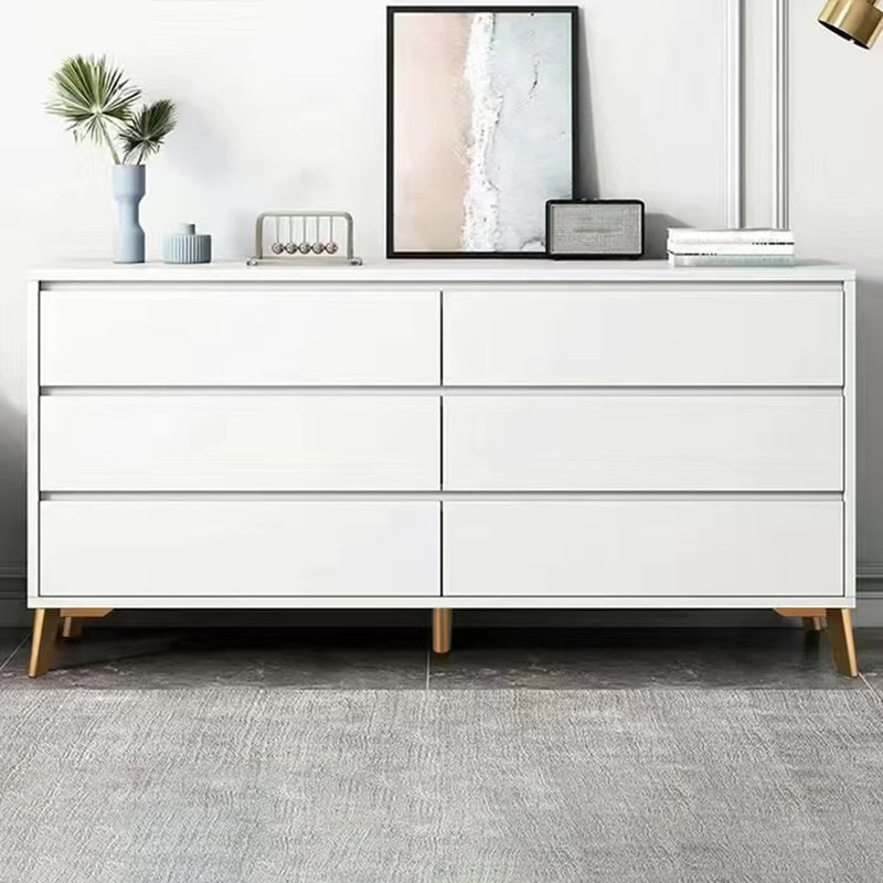 Stain Resistant Storage Cabinet Wood Side Cabinet with Drawer 54.3"L x 15.7"W x 29.5"H White Gold Clearhalo 'Cabinets & Chests' 'cabinets_chests' 'furn' 'furn_cabinets_chests' 'Furniture' 'Living Room Furniture' 7445748