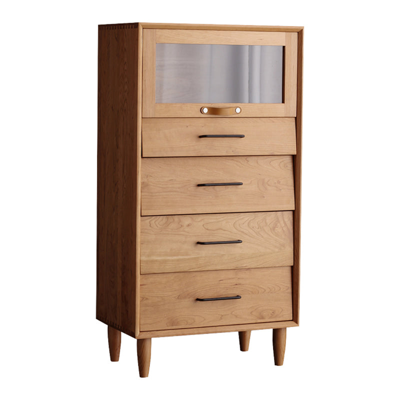 Contemporary Natural Cabinet Solid Wood 4 - Drawer Accent Cabinet Clearhalo 'Cabinets & Chests' 'cabinets_chests' 'furn' 'furn_cabinets_chests' 'Furniture' 'Living Room Furniture' 7445827