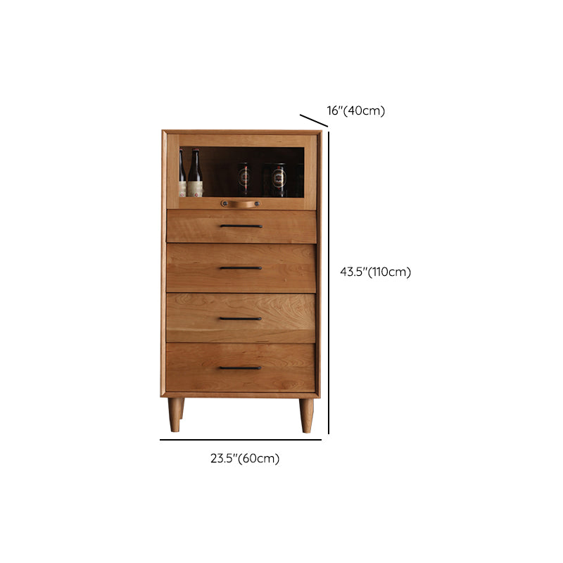 Contemporary Natural Cabinet Solid Wood 4 - Drawer Accent Cabinet Clearhalo 'Cabinets & Chests' 'cabinets_chests' 'furn' 'furn_cabinets_chests' 'Furniture' 'Living Room Furniture' 7445833