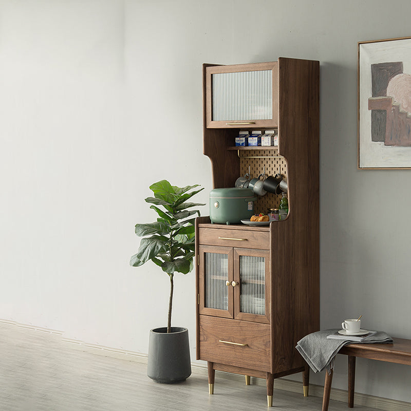 Solid Wood Accent Cabinet Modern Glass Paned Cabinet with Doors Clearhalo 'Cabinets & Chests' 'cabinets_chests' 'furn' 'furn_cabinets_chests' 'Furniture' 'Living Room Furniture' 7445848