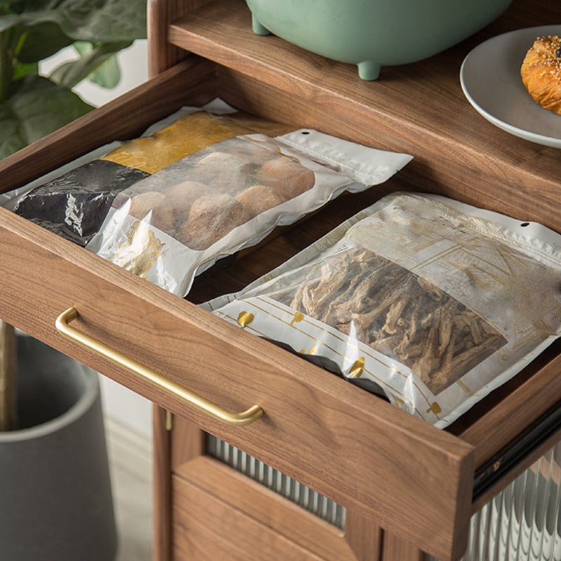 Solid Wood Accent Cabinet Modern Glass Paned Cabinet with Doors Clearhalo 'Cabinets & Chests' 'cabinets_chests' 'furn' 'furn_cabinets_chests' 'Furniture' 'Living Room Furniture' 7445853