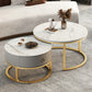 Slate Top Coffee Cocktail Table Frame Coffee or End Table with Drawe Clearhalo 'Coffee & Accent Tables' 'Coffee Tables' 'coffee_tables' 'furn' 'furn_coffee_tables' 'Furniture' 'Living Room Furniture' 7445867