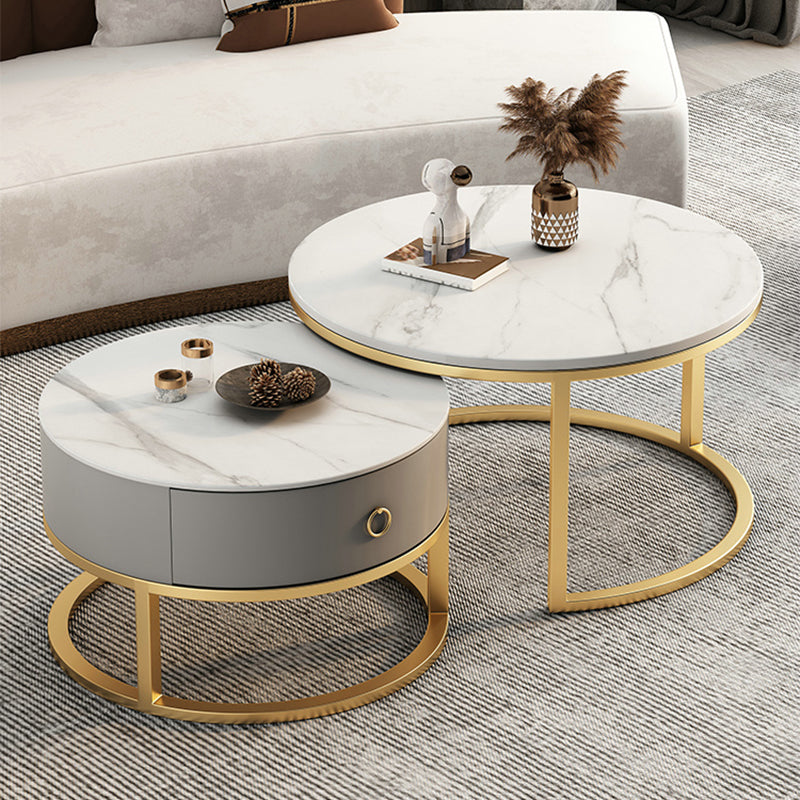 Slate Top Coffee Cocktail Table Frame Coffee or End Table with Drawe Clearhalo 'Coffee & Accent Tables' 'Coffee Tables' 'coffee_tables' 'furn' 'furn_coffee_tables' 'Furniture' 'Living Room Furniture' 7445867