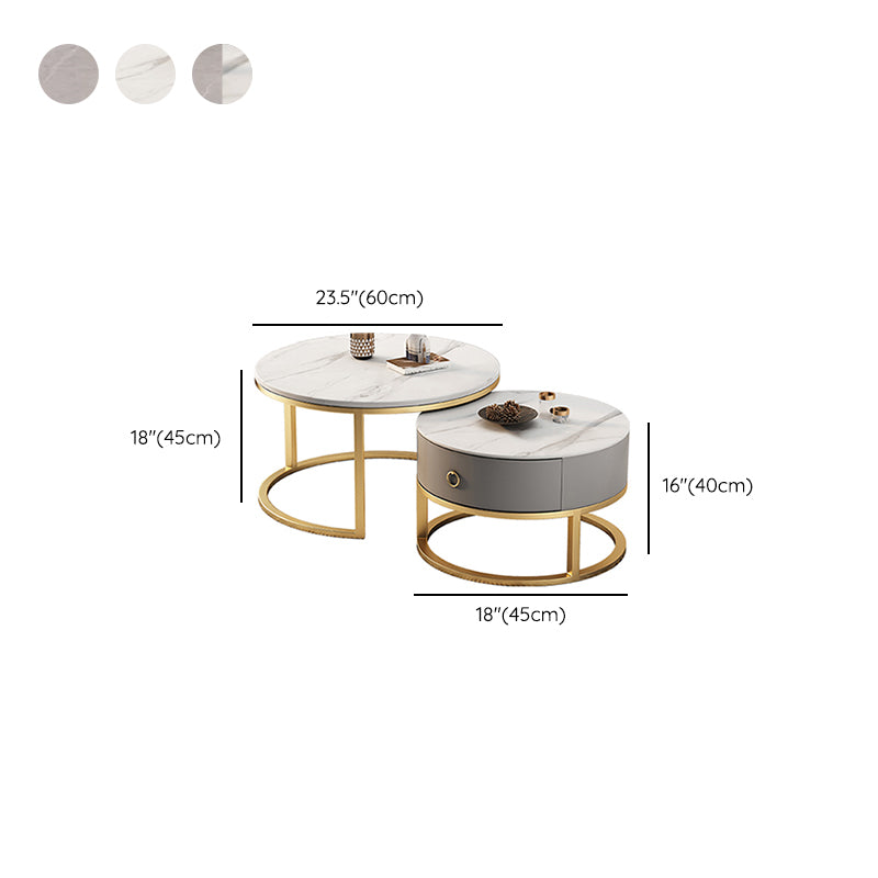 Slate Top Coffee Cocktail Table Frame Coffee or End Table with Drawe Clearhalo 'Coffee & Accent Tables' 'Coffee Tables' 'coffee_tables' 'furn' 'furn_coffee_tables' 'Furniture' 'Living Room Furniture' 7445873
