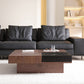 11"H Contemporary Cocktail Table Wooden Square Storage Coffee Table