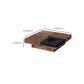 11"H Contemporary Cocktail Table Wooden Square Storage Coffee Table