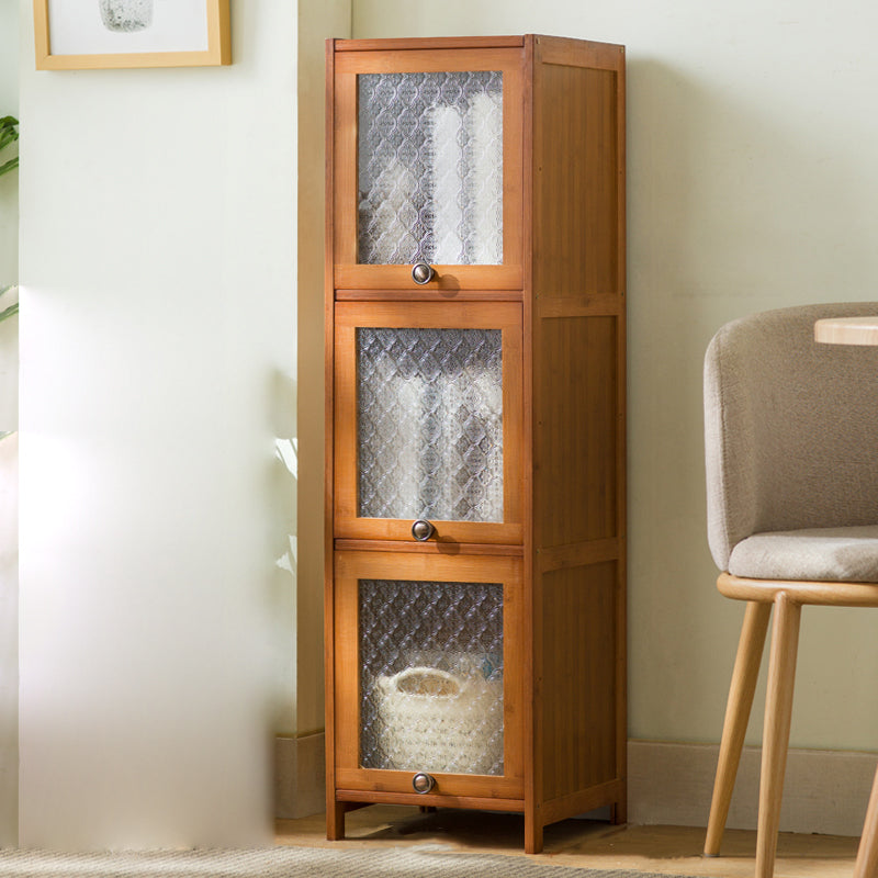 Glass Door Cabinet Scratch Resistant Accent Cabinet with Doors 12"L x 12"W x 41"H Tan Clearhalo 'Cabinets & Chests' 'cabinets_chests' 'furn' 'furn_cabinets_chests' 'Furniture' 'Living Room Furniture' 7445922