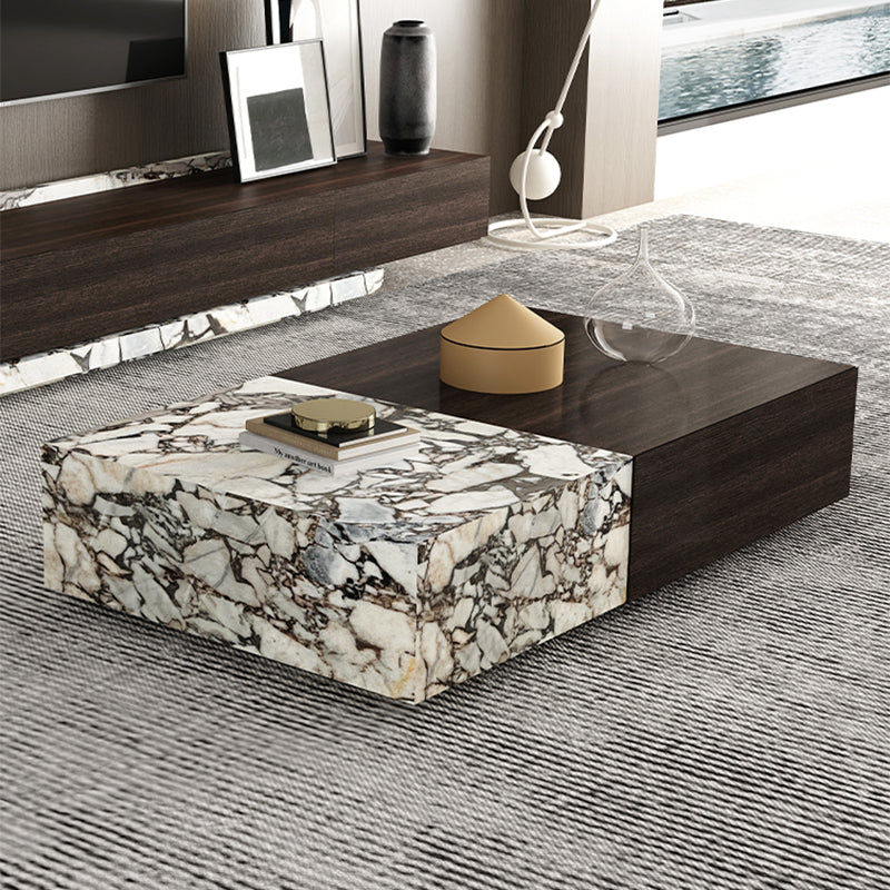 31" Wide Contemporary Cocktail Table Stone Coffee Cocktail Table Clearhalo 'Coffee & Accent Tables' 'Coffee Tables' 'coffee_tables' 'furn' 'furn_coffee_tables' 'Furniture' 'Living Room Furniture' 7445952