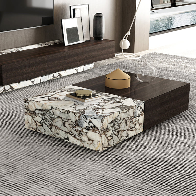 31" Wide Contemporary Cocktail Table Stone Coffee Cocktail Table Clearhalo 'Coffee & Accent Tables' 'Coffee Tables' 'coffee_tables' 'furn' 'furn_coffee_tables' 'Furniture' 'Living Room Furniture' 7445959