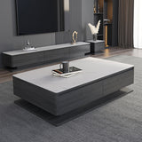15 "H Hedendaagse cocktailtafel Stone rechthoekige salontafel
