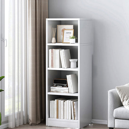 Modern Side Cabinet Standard Wood Storage Cabinet with Shelves 11.8"L x 9.4"W x 47.2"H White
