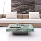 11"H Contemporary Cocktail Table Stone Square Coffee Cocktail Table Green Clearhalo 'Coffee & Accent Tables' 'Coffee Tables' 'coffee_tables' 'furn' 'furn_coffee_tables' 'Furniture' 'Living Room Furniture' 7446009