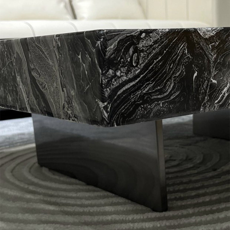 11"H Contemporary Cocktail Table Stone Square Coffee Cocktail Table Clearhalo 'Coffee & Accent Tables' 'Coffee Tables' 'coffee_tables' 'furn' 'furn_coffee_tables' 'Furniture' 'Living Room Furniture' 7446015